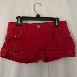 Red with metal diamond shorts